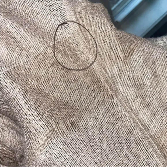 Natural Plaid Check Lagenlook Tunic Dress Size Large Drawstring Button Front - Picture 13 of 14